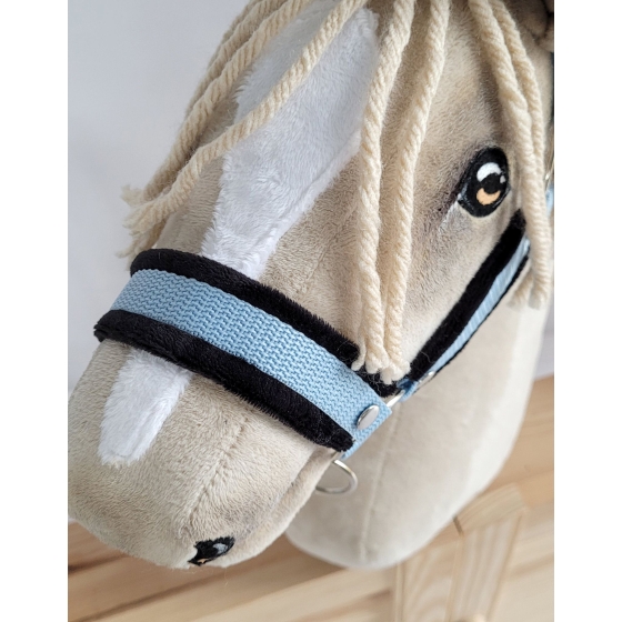 The adjustable halter for Hobby Horse A3 - light blue with black furry