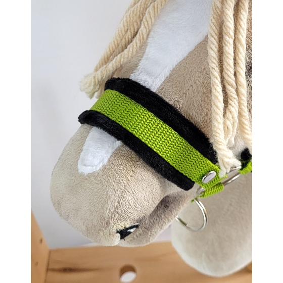 The adjustable halter for Hobby Horse A3 - lime with black furry