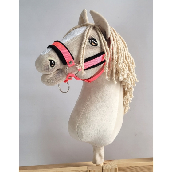 The adjustable halter for Hobby Horse A3 - neon pink with black furry