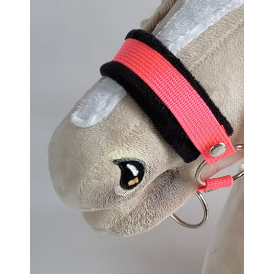 The adjustable halter for Hobby Horse A3 - neon pink with black furry