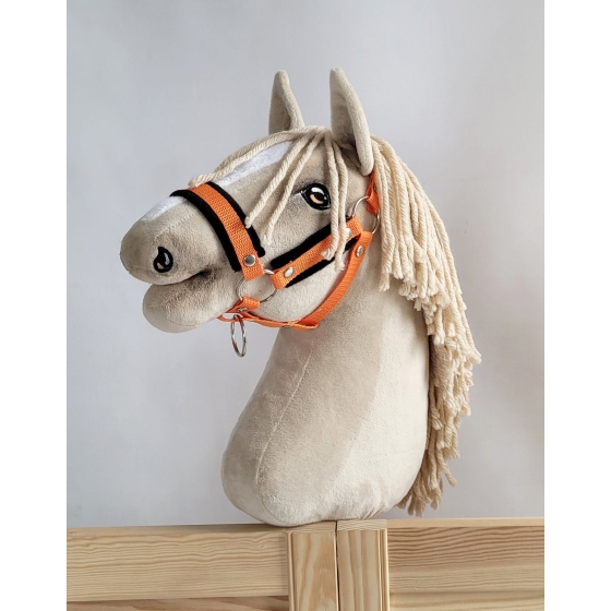 The adjustable halter for Hobby Horse A3 - orange with black furry