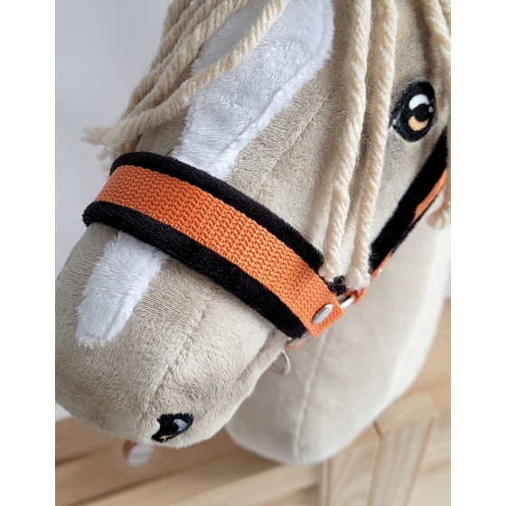 The adjustable halter for Hobby Horse A3 - orange with black furry