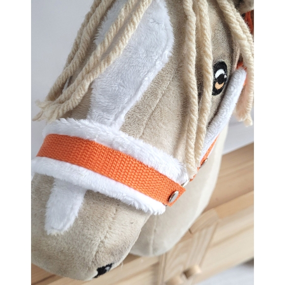 The adjustable halter for Hobby Horse A3 - orange with white furry