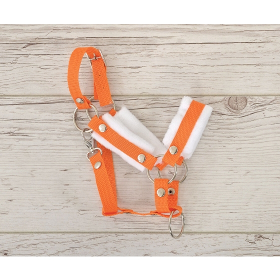 The adjustable halter for Hobby Horse A3 - orange with white furry