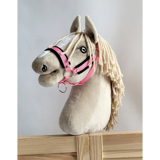 The adjustable halter for Hobby Horse A3 - pink with black furry