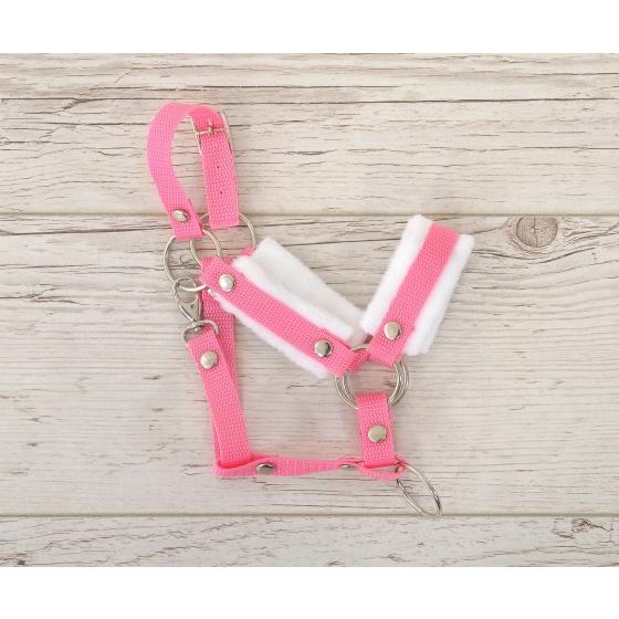 The adjustable halter for Hobby Horse A3 - pink with white furry