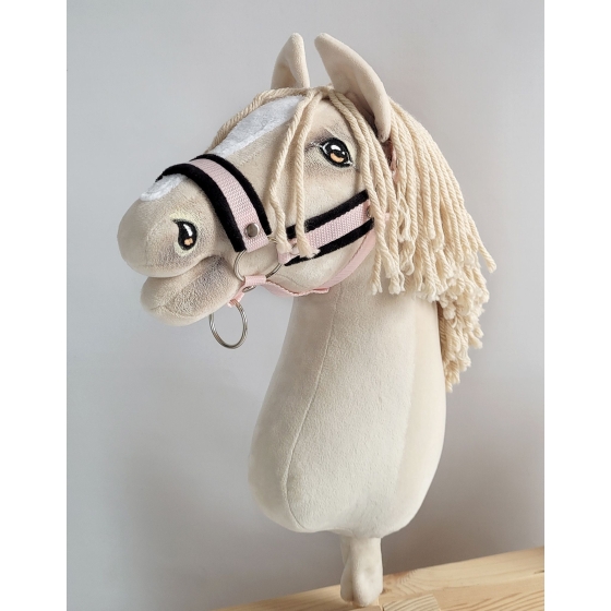 The adjustable halter for Hobby Horse A3 - powder pink with black furry