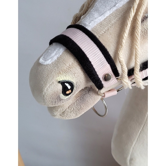 The adjustable halter for Hobby Horse A3 - powder pink with black furry