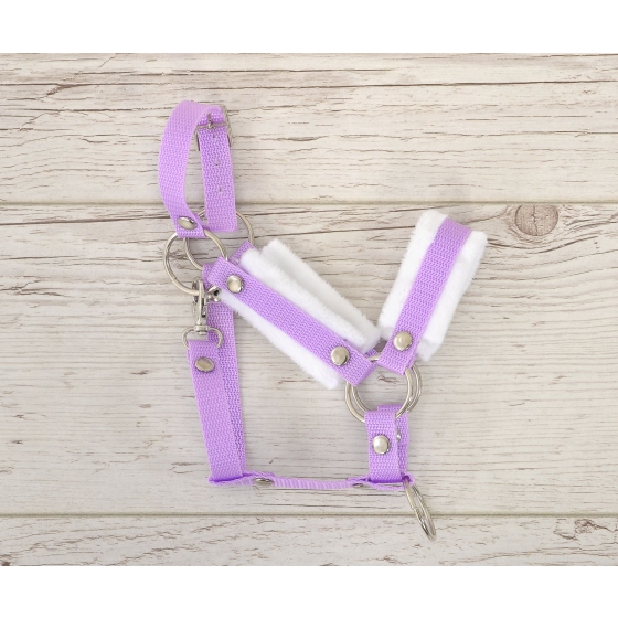 The adjustable halter for Hobby Horse A3 - purple with white furry