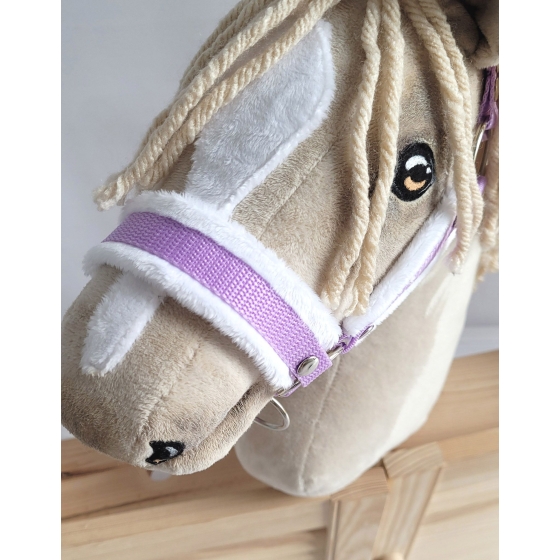 The adjustable halter for Hobby Horse A3 - purple with white furry