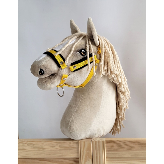 The adjustable halter for Hobby Horse A3 - yellow with black furry