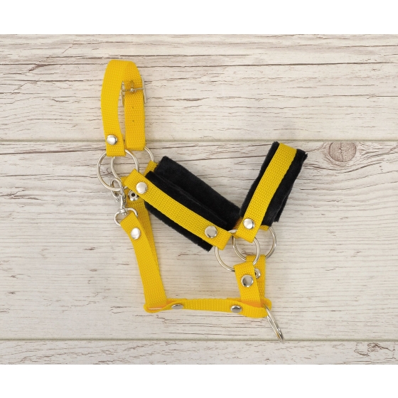 The adjustable halter for Hobby Horse A3 - yellow with black furry