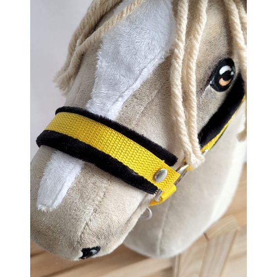 The adjustable halter for Hobby Horse A3 - yellow with black furry