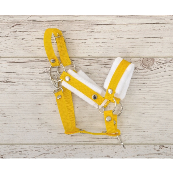 The adjustable halter for Hobby Horse A3 - yellow with white furry