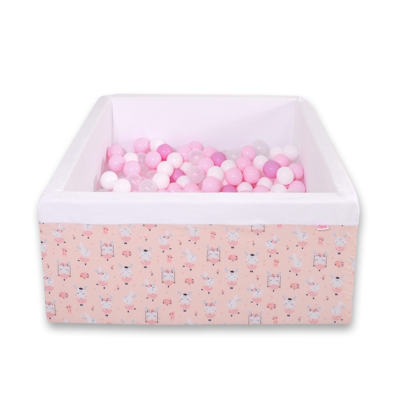 Toddler Ball-pit Dry Pool minky with balls 200pcs - ballerinas pink