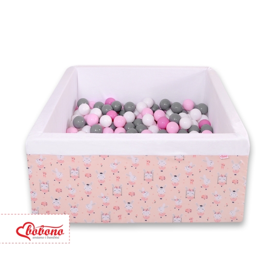 Toddler Ball-pit Dry Pool minky with balls 200pcs - ballerinas pink