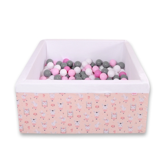 Toddler Ball-pit Dry Pool minky with balls 200pcs - ballerinas pink