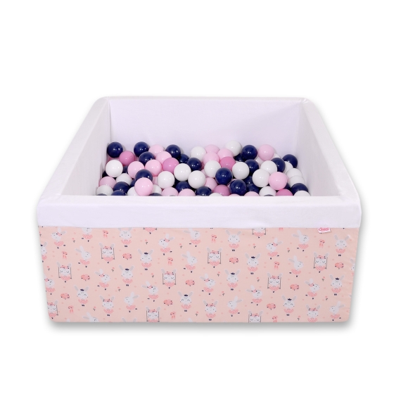 Toddler Ball-pit Dry Pool minky with balls 200pcs - ballerinas pink