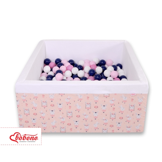 Toddler Ball-pit Dry Pool minky with balls 200pcs - ballerinas pink