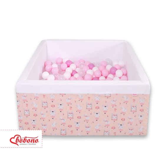 Toddler Ball-pit Dry Pool minky with balls 200pcs - ballerinas pink