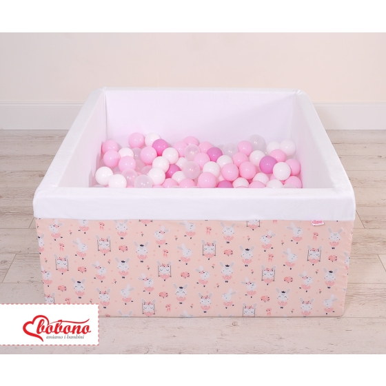 Toddler Ball-pit Dry Pool minky with balls 200pcs - ballerinas pink