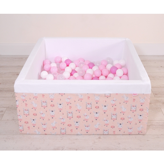 Toddler Ball-pit Dry Pool minky with balls 200pcs - ballerinas pink