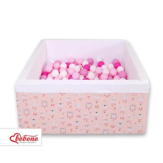 Toddler Ball-pit Dry Pool minky with balls 200pcs - ballerinas pink