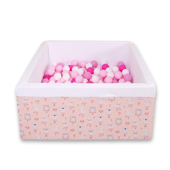 Toddler Ball-pit Dry Pool minky with balls 200pcs - ballerinas pink