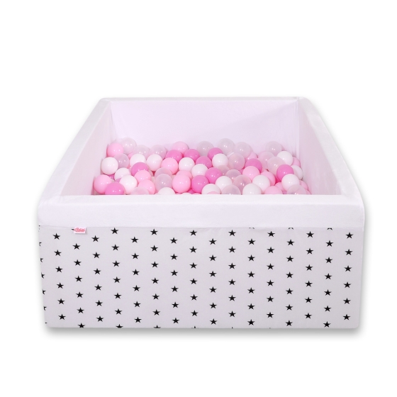 Toddler Ball-pit Dry Pool minky with balls 200pcs - black Stars