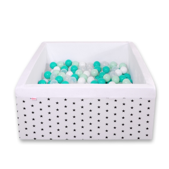 Toddler Ball-pit Dry Pool minky with balls 200pcs - black Stars