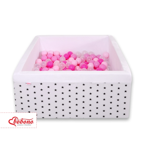 Toddler Ball-pit Dry Pool minky with balls 200pcs - black Stars