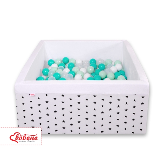 Toddler Ball-pit Dry Pool minky with balls 200pcs - black Stars