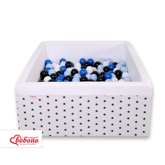 Toddler Ball-pit Dry Pool minky with balls 200pcs - black Stars