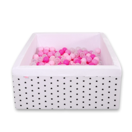 Toddler Ball-pit Dry Pool minky with balls 200pcs - black Stars