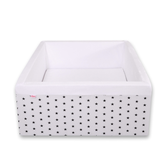 Toddler Ball-pit Dry Pool minky without balls - black stars