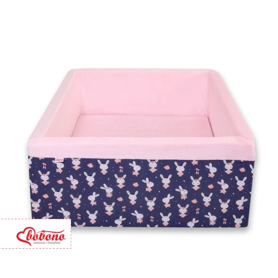Toddler Ball-pit minky without balls - blue rabbits