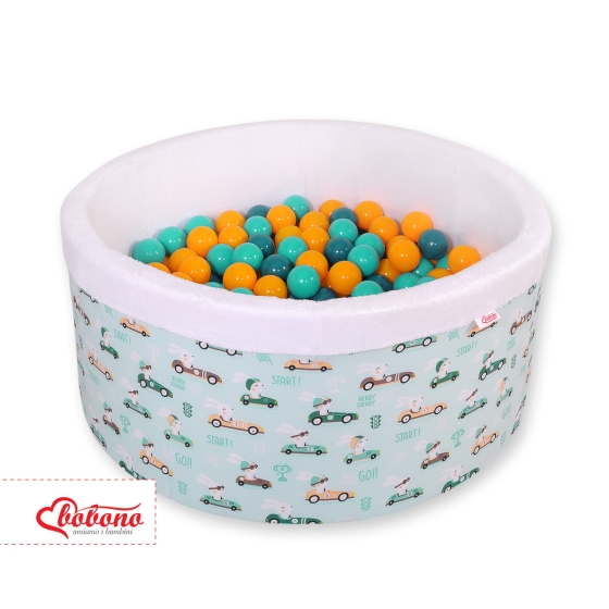 Toddlers Ball-pit Dry Pool minky with balls 200pcs - mint rabbits