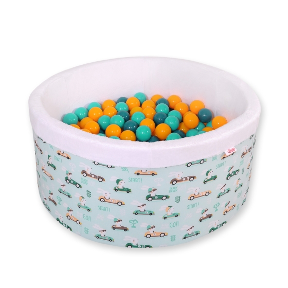 Toddlers Ball-pit Dry Pool minky with balls 200pcs - mint rabbits