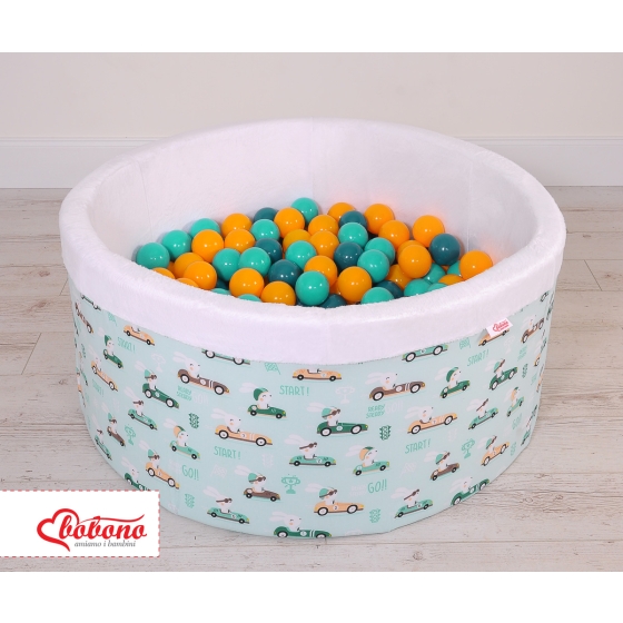 Toddlers Ball-pit Dry Pool minky with balls 200pcs - mint rabbits