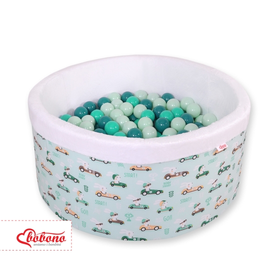 Toddlers Ball-pit Dry Pool minky with balls 200pcs - mint rabbits