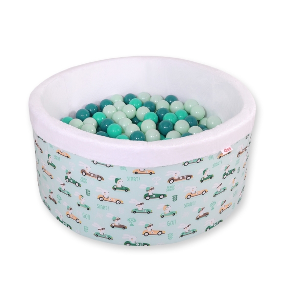Toddlers Ball-pit Dry Pool minky with balls 200pcs - mint rabbits