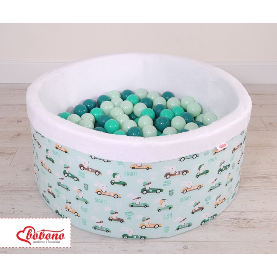 Toddlers Ball-pit Dry Pool minky with balls 200pcs - mint rabbits
