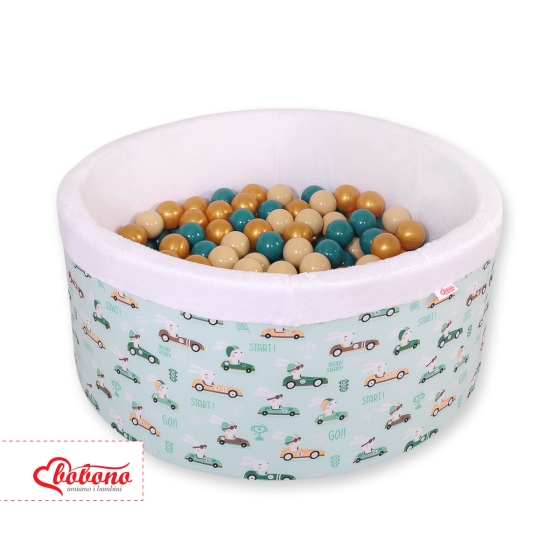 Toddlers Ball-pit Dry Pool minky with balls 200pcs - mint rabbits