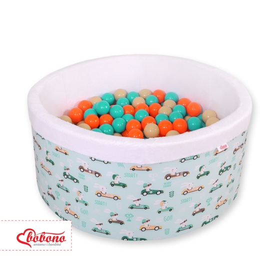 Toddlers Ball-pit Dry Pool minky with balls 200pcs - mint rabbits