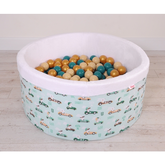 Toddlers Ball-pit Dry Pool minky with balls 200pcs - mint rabbits