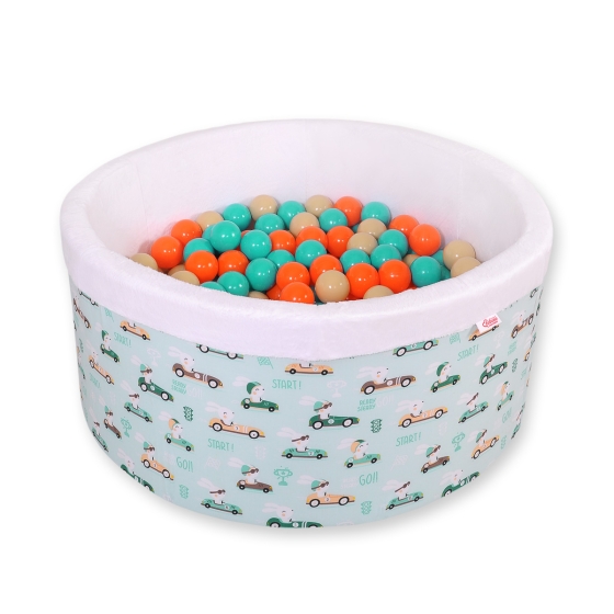 Toddlers Ball-pit Dry Pool minky with balls 200pcs - mint rabbits