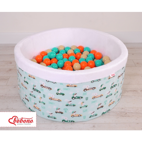 Toddlers Ball-pit Dry Pool minky with balls 200pcs - mint rabbits
