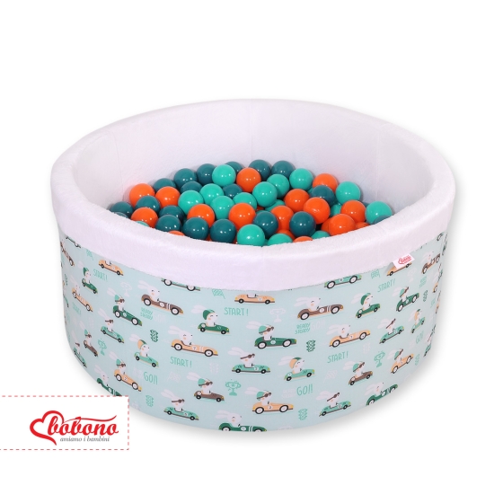 Toddlers Ball-pit Dry Pool minky with balls 200pcs - mint rabbits