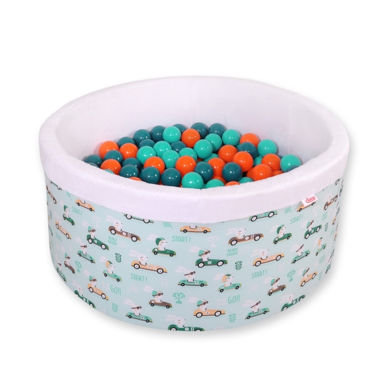 Toddlers Ball-pit Dry Pool minky with balls 200pcs - mint rabbits