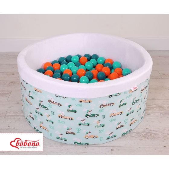 Toddlers Ball-pit Dry Pool minky with balls 200pcs - mint rabbits